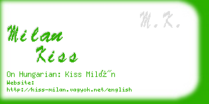 milan kiss business card